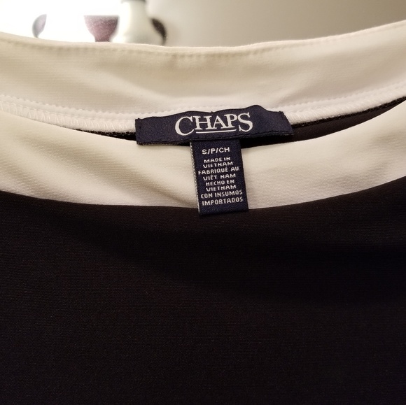 Gorgeous Chaps black dress with white trim. - Picture 3 of 4